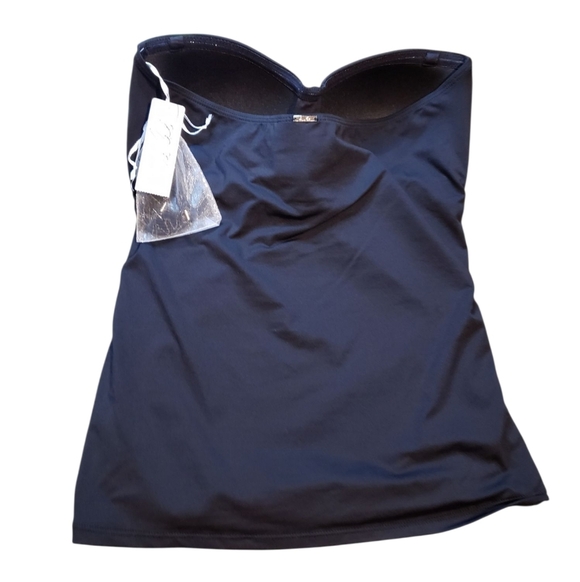 Anne Cole Black Tankini Top Medium NEW - Picture 2 of 6